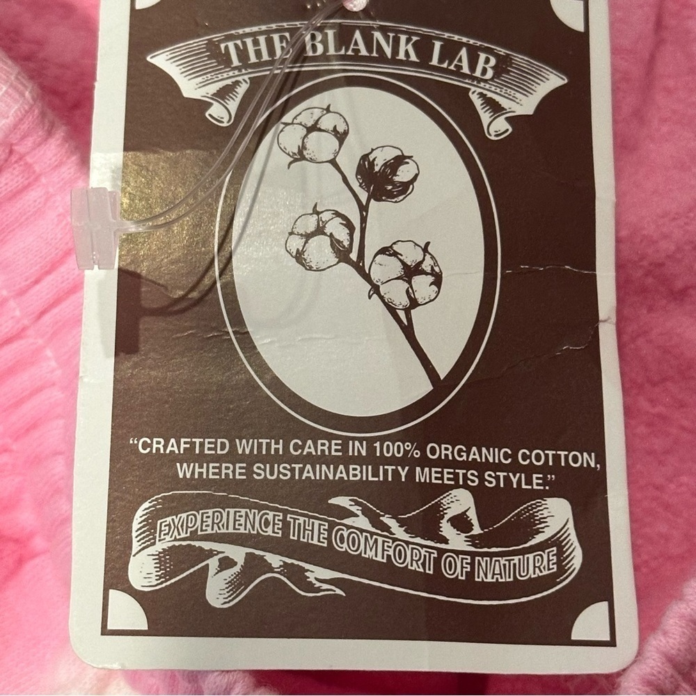 The Blank Lab ECO-CHIC WOMEN'S ORGANIC COTTON SHORTS Pink White Tie Dye Small - Picture 7 of 7